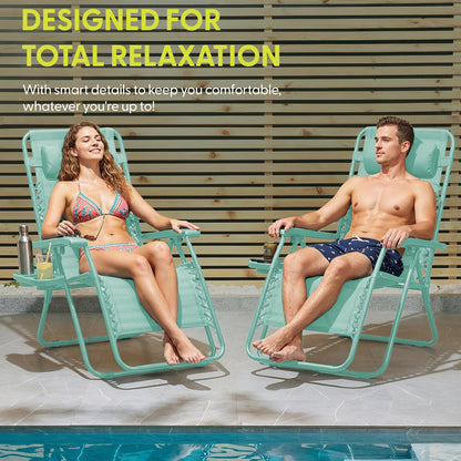 Set of 2 Anti-Stress Zero Gravity Relax Chairs