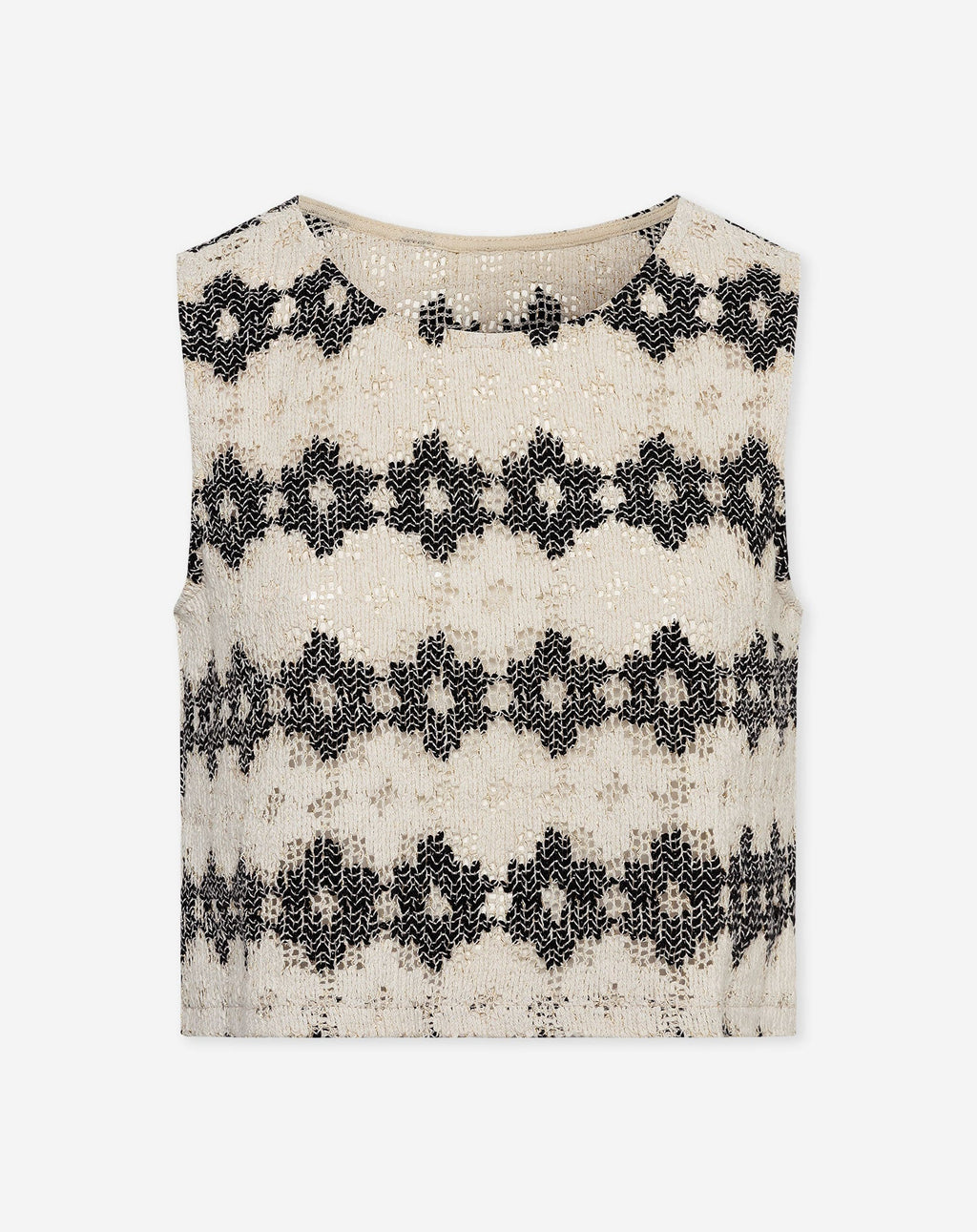 EMBER FLOWER CROCHET TOP BLACK